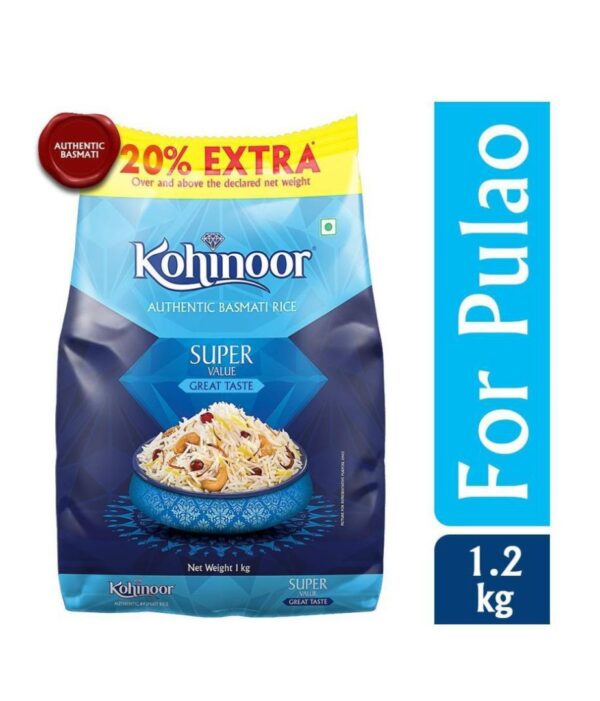 Kohinoor Authentic Basmati Raw Rice, 1.2kg ( Kacha Basmati Chawal)