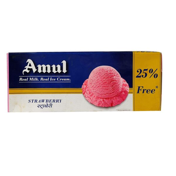 Amul Real Milk Real Strawberry Family Pack Ice Cream, 750ml