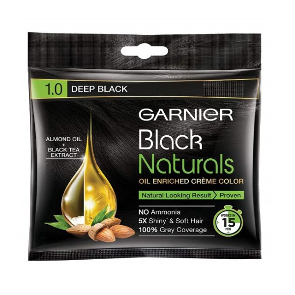 Garnier Black Natural Hair Colour - 1.0 Deep Black