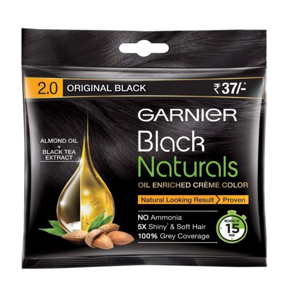 Garnier Black Natural Hair Colour - 2.0 Original Black
