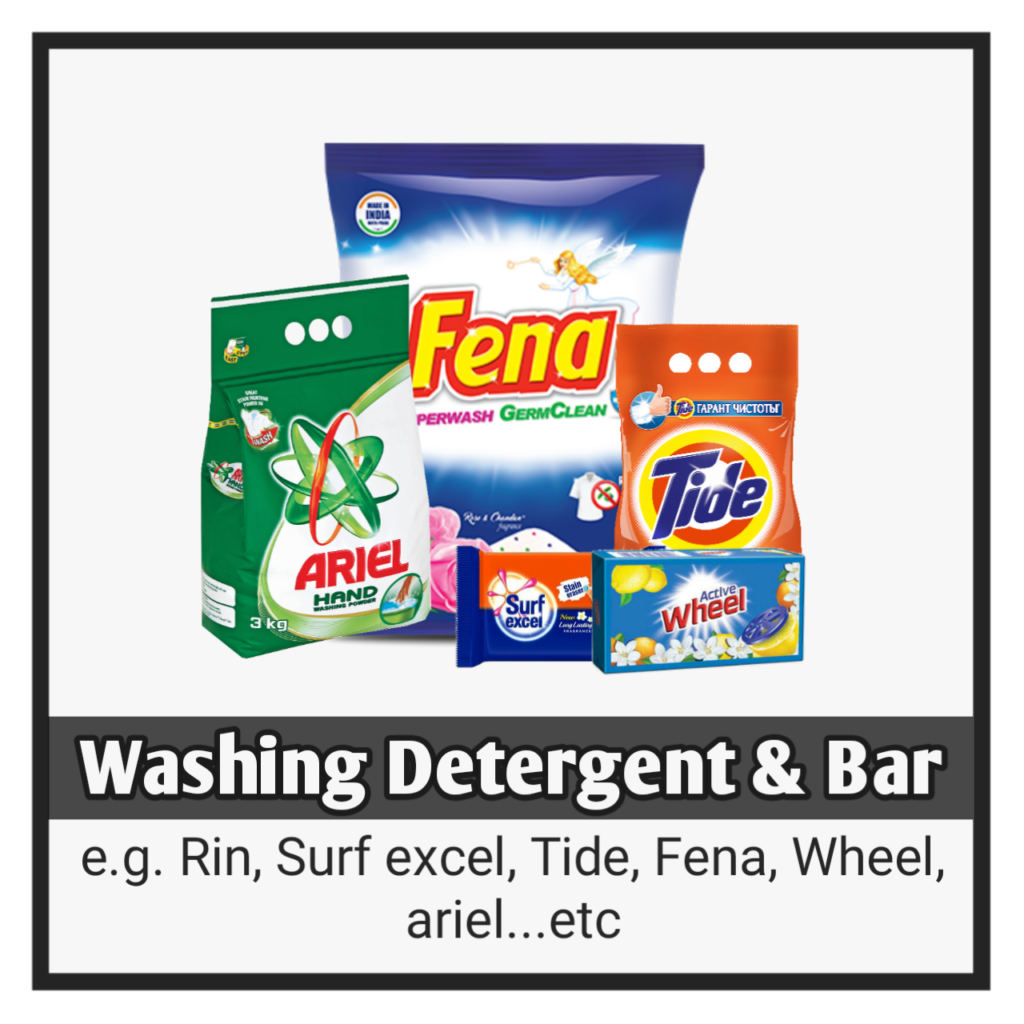 washing detergents and bar