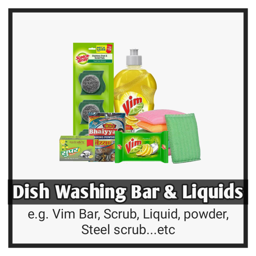dish washing bar and liquids