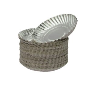 Disposal Paper Plate Silver Plated Small Size