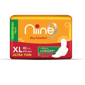 Nine Dry Comfort Extra Long Sanitary Pads(XL), 40pads