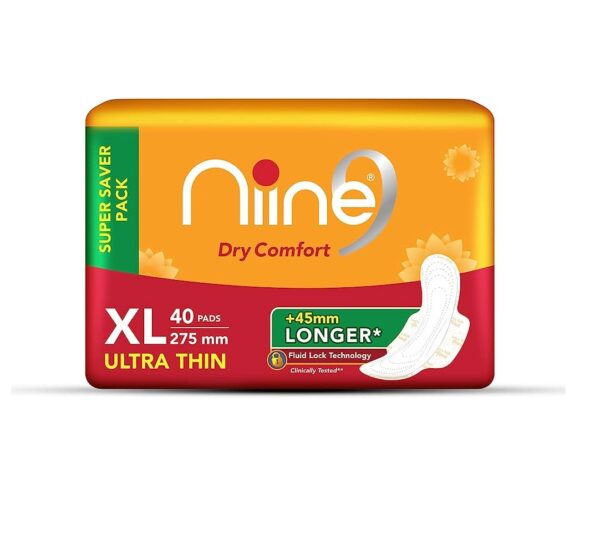 Nine Dry Comfort Extra Long Sanitary Pads(XL), 40pads