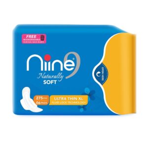 Nine Naturally Soft Extra Long Sanitary Pads, 6pads